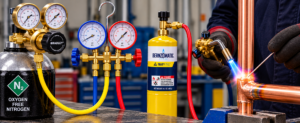 Practical copper pipe brazing and nitrogen purging workshop